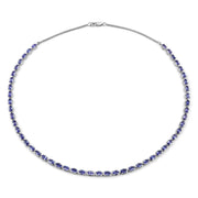 Bids.com 10.00 Carat Genuine Tanzanite .925 Sterling Silver Necklace Necklaces White Smoke
