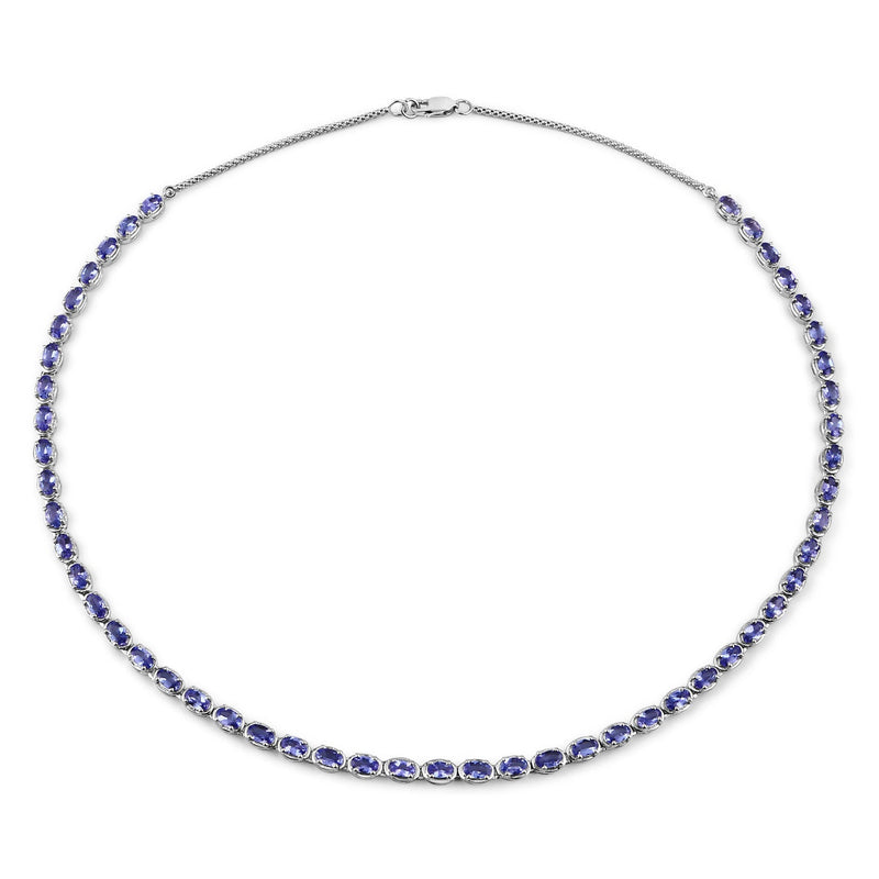 Bids.com 10.00 Carat Genuine Tanzanite .925 Sterling Silver Necklace Necklaces White Smoke