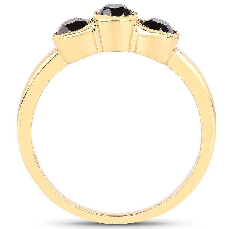Bids.com 1.16 Carat Genuine Black Diamond .925 Sterling Silver Ring Rings White Smoke size 6.00,size 7.00,size 8.00,size 9.00,size 5.00