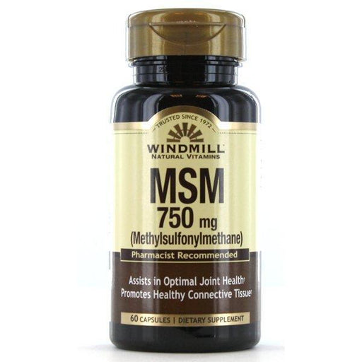 Windmill Windmill Msm 750 Mg 60 Capsules Vitamins & Supplements White Smoke