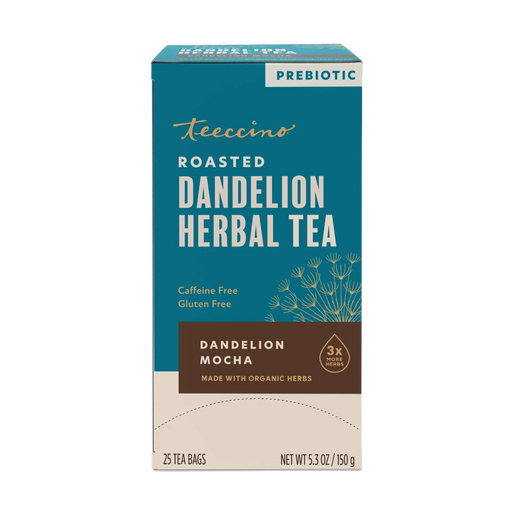 Teeccino Dandelion Mocha Roasted Herbal Tea Herbal Tea Dark Cyan 25 tea bags