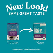 Teeccino Dandelion Dark Roast Roasted Herbal Tea Herbal Tea Dark Cyan 25 tea bags,10 tea bags,50 tagless eco-friendly tea bags