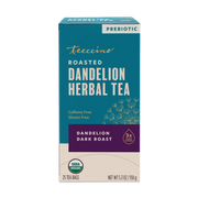 Teeccino Dandelion Dark Roast Roasted Herbal Tea Herbal Tea Dark Cyan 25 tea bags,10 tea bags,50 tagless eco-friendly tea bags