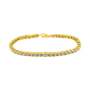 Bids.com 10K Yellow Gold Plated .925 Sterling Silver 1 cttw Prong-Set Diamond Pear Shape Link Bracelet (I-J Color, I1-I2 Clarity) - 7.25" Bracelets White Smoke Yellow.Sterling Silver / 7.25