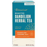 Teeccino Dandelion Caramel Nut Roasted Herbal Tea Herbal Tea Dark Cyan 25 tea bags