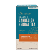Teeccino Dandelion Caramel Nut Roasted Herbal Tea Herbal Tea Dark Cyan 25 tea bags