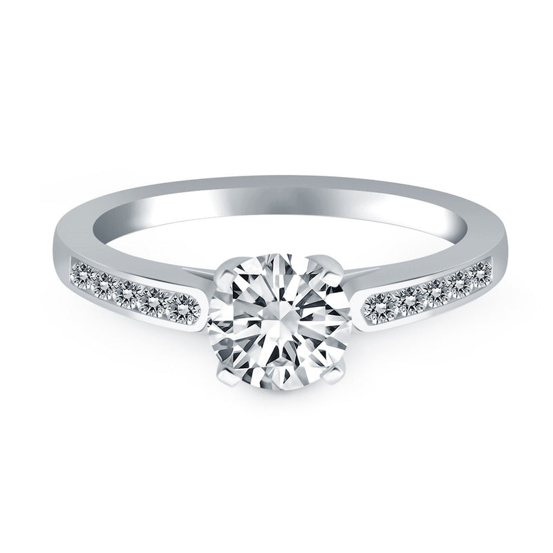 Bids.com 14k White Gold Diamond Channel Cathedral Engagement Ring Rings White Smoke 4 / White Gold,4.5 / White Gold,5 / White Gold,5.5 / White Gold,6 / White Gold,6.5 / White Gold,7 / White Gold,7.5 / White Gold,8 / White Gold,8.5 / White Gold,9 / White Gold