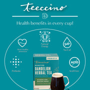 Teeccino Dandelion Mocha Mint Roasted Herbal Tea Herbal Tea Dark Cyan 25 tea bags,10 tea bags