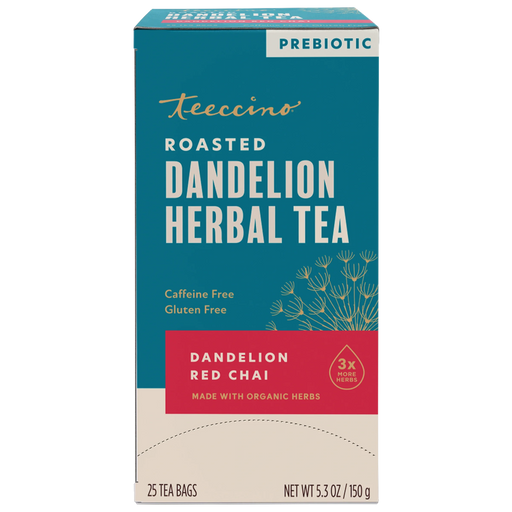 Teeccino Dandelion Red Chai Roasted Herbal Tea Herbal Tea Dark Cyan 25 tea bags