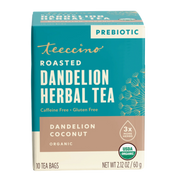 Teeccino Dandelion Coconut Roasted Herbal Tea Herbal Tea Dark Cyan 25 tea bags,10 tea bags