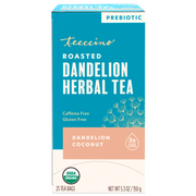 Teeccino Dandelion Coconut Roasted Herbal Tea Herbal Tea Light Sea Green 25 tea bags