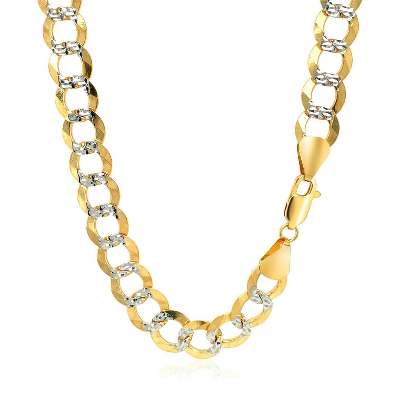 Bids.com 8.2 mm 14k Two Tone Gold Pave Curb Chain Necklaces White Smoke 22 / Two-Tone Gold,24 / Two-Tone Gold,26 / Two-Tone Gold,One / Two-Tone Gold