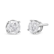 Bids.com 14K White Gold 3/4 Cttw Lab Grown Diamond 4-Prong Classic Stud Earrings (F-G Color, VS2-SI1 Clarity) Earrings White Smoke White.Gold / 0.75