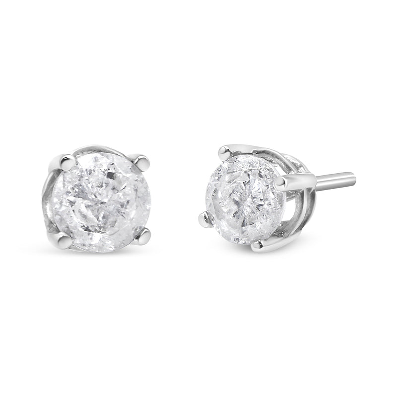 Bids.com 14K White Gold 3/4 Cttw Lab Grown Diamond 4-Prong Classic Stud Earrings (F-G Color, VS2-SI1 Clarity) Earrings White Smoke White.Gold / 0.75