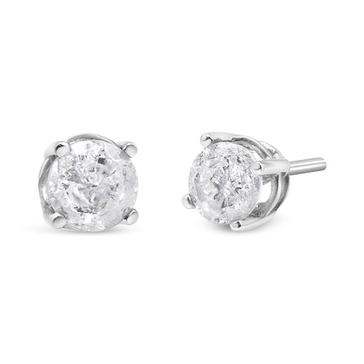 Bids.com 14K White Gold 3/4 Cttw Lab Grown Diamond 4-Prong Classic Stud Earrings (F-G Color, VS2-SI1 Clarity) Earrings White Smoke White.Gold / 0.75