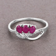 Bids.com 0.71 Carat Genuine Ruby and White Diamond 14K White Gold Ring Rings Light Slate Gray size 5.00,size 6.00,size 7.00,size 8.00,size 9.00