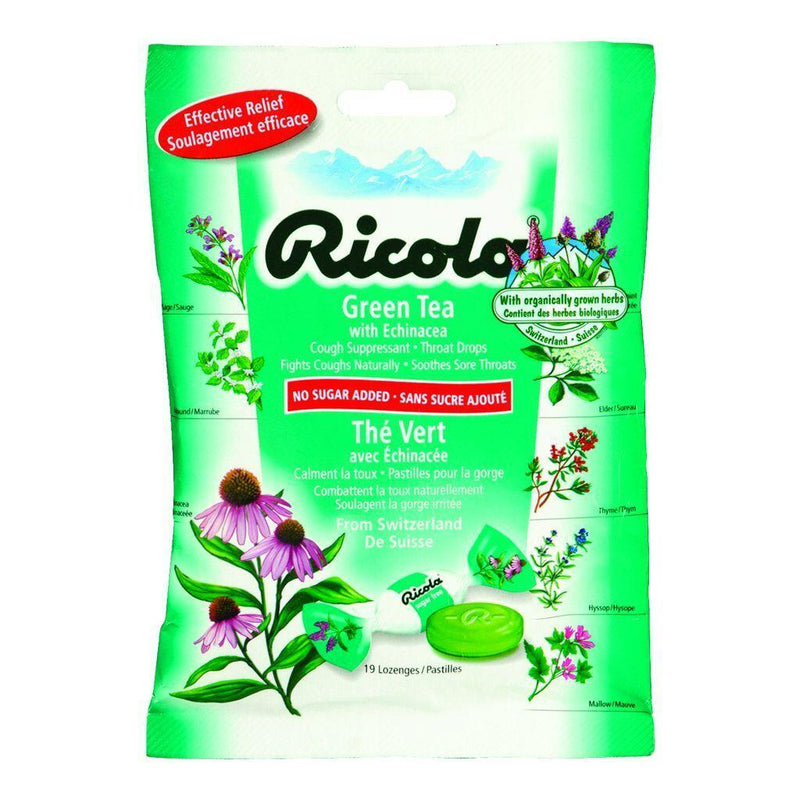 Ricola Ricola Green Tea With Echinacea Sugar Free Cough Suppressant Throat Drops 19 Ct. Bag Health & Beauty Seashell