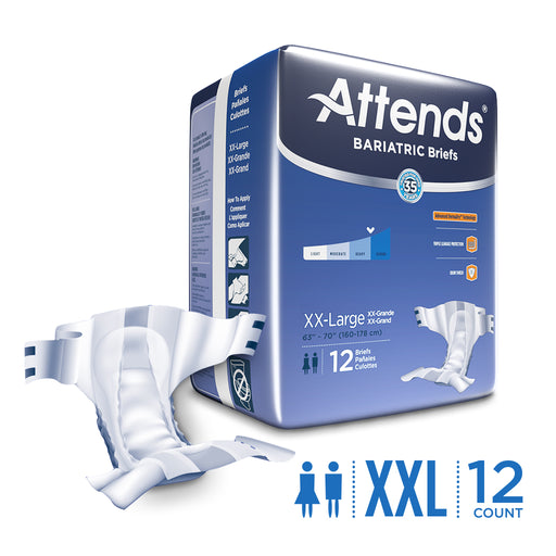 Attends Attends Bariatric Unisex Incontinence Brief Heavy Absorbency - 2X-Large Bicycle Shorts & Briefs White Smoke