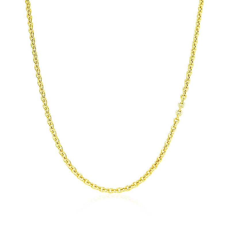 Bids.com 14k Yellow Gold Forsantina Lite Cable Link Chain 1.9mm Necklaces White Smoke 16 / Yellow Gold,18 / Yellow Gold,20 / Yellow Gold
