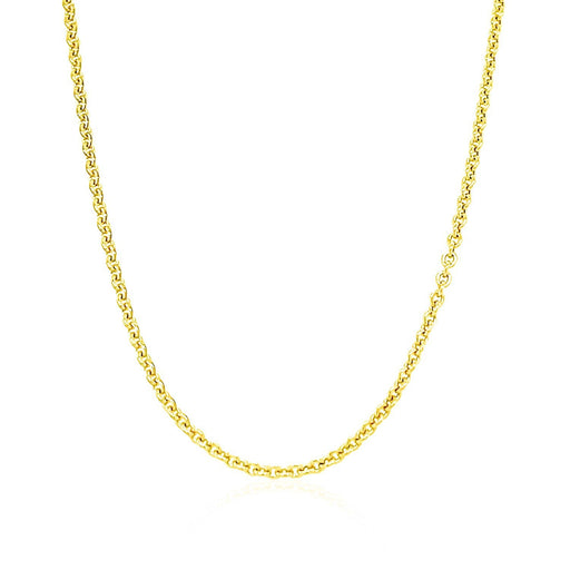 Bids.com 14k Yellow Gold Forsantina Lite Cable Link Chain 1.9mm Necklaces White Smoke 16 / Yellow Gold,18 / Yellow Gold,20 / Yellow Gold