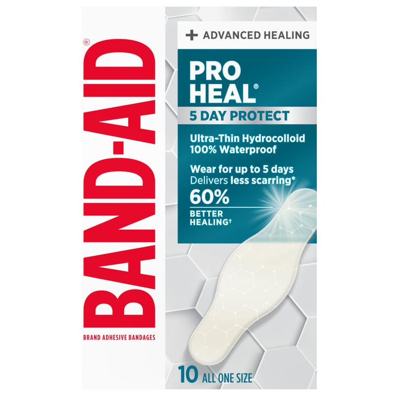 Band-aid Band-Aid Pro Heal Adhesive Bandages - 10 All One Size First Aid Light Gray