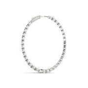 Bids.com Oval Shape Two Sided Diamond Hoop Earrings in 14k White Gold (2 cttw) Earrings White Smoke White Gold