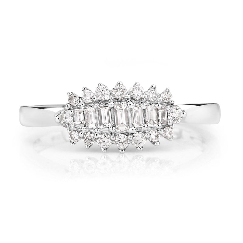Bids.com 0.37 Carat Genuine White Diamond 14K White Gold Ring (E-F Color, VS-SI Clarity) Rings White Smoke size 8.00