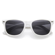 zeroUV Retro Classic Colorized Horned Rim Sunglasses 2395 Sunglasses White Smoke White