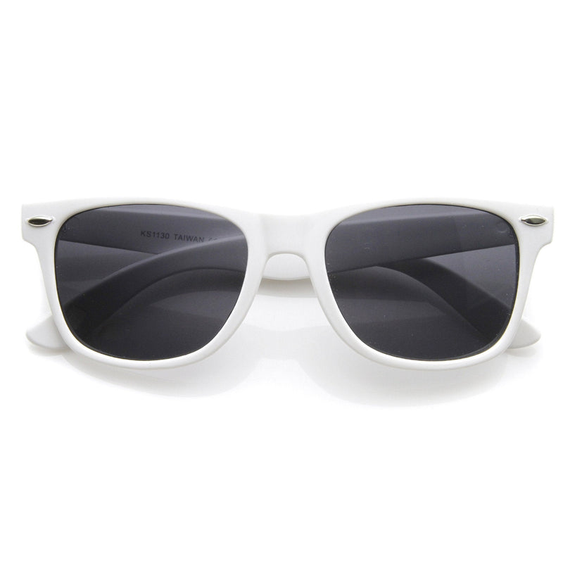 zeroUV Retro Classic Colorized Horned Rim Sunglasses 2395 Sunglasses White Smoke White