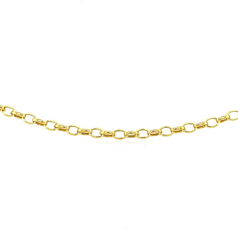 Bids.com 3.2mm 14k Yellow Gold Oval Rolo Chain Necklaces White Smoke 18 / Yellow Gold