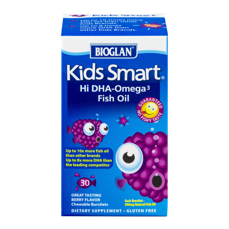 Bioglan Bioglan Kids Smart Omega 3 Fish Oil Burstlets Berry  Chewable 30Ct Vitamins & Supplements Medium Blue