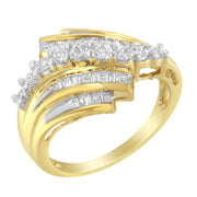 Bids.com 10K Yellow Gold Round and Baguette Diamond-Cut Ring (1/2 Cttw, I-J Color, I1-I2 Clarity) - Size 7 Rings White Smoke 7 / Yellow.Gold,9.5 / Yellow.Gold,9 / Yellow.Gold,8.75 / Yellow.Gold,7.5 / Yellow.Gold,7.25 / Yellow.Gold