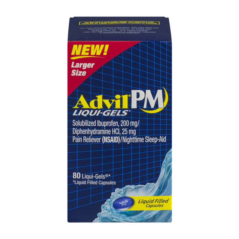 Advil Advil PM Liqui-Gels Pain Reliever/Nighttime Sleep Aid Liquid Filled Capsules - Ibuprofen (NSAID) Health & Beauty Midnight Blue