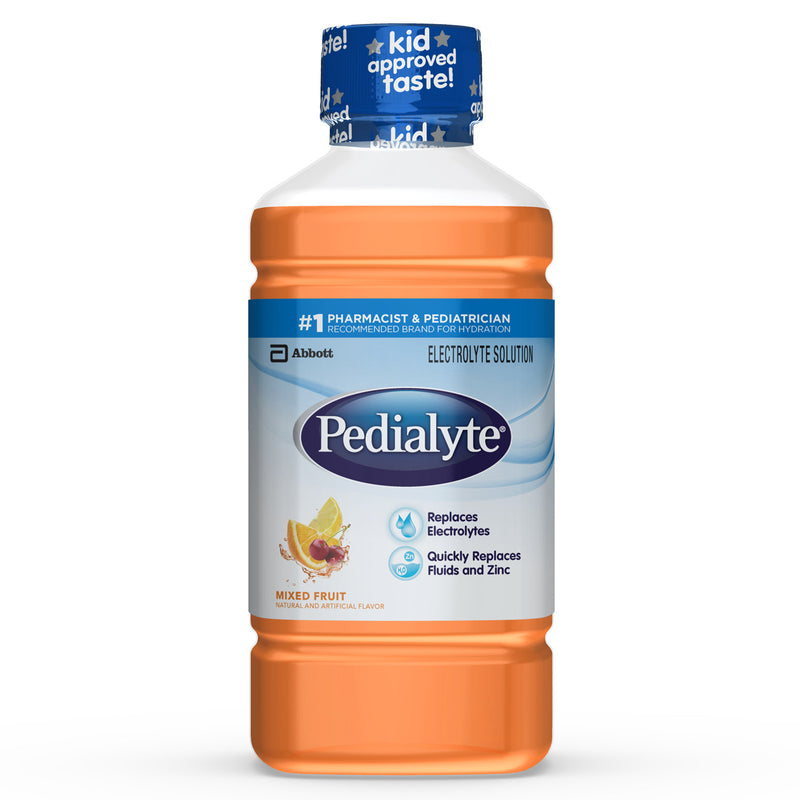 Pedialyte Pedialyte Electrolyte Solution Mixed Fruit Ready-to-Drink 1.1 Qt Bottles Fruits & Vegetables White Smoke