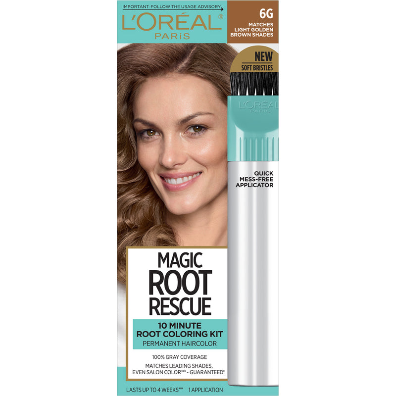 L'Oreal Paris L'Oreal Paris Magic Root Rescue 10 Minute Hair Coloring Kit 6G Light Golden Brown Hair Color White Smoke