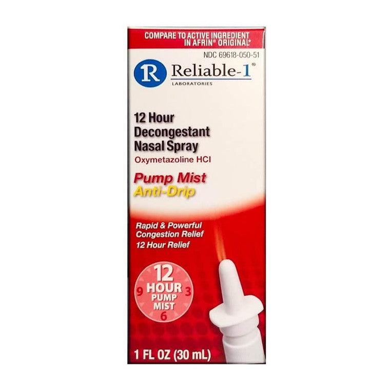 Reliable 1 Nasal Spray  12 Hour Decongestant Mst 1Oz Medicine Cabinets Misty Rose