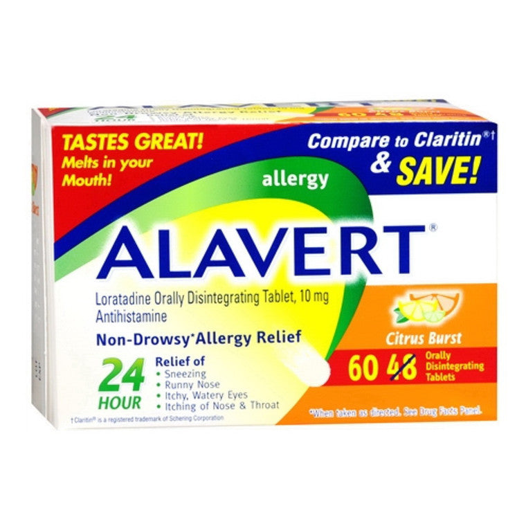Alavert Alavert Allergy Loratadine Orally Disintegrating Tablets, Citrus Burst 10 Mg Health Care White Smoke