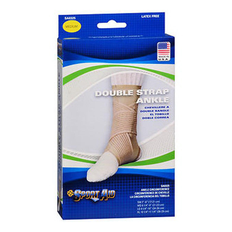 Sport Aid Sport Aid Double Strap Ankle Support – Medium Saxophone Straps & Supports Light Gray