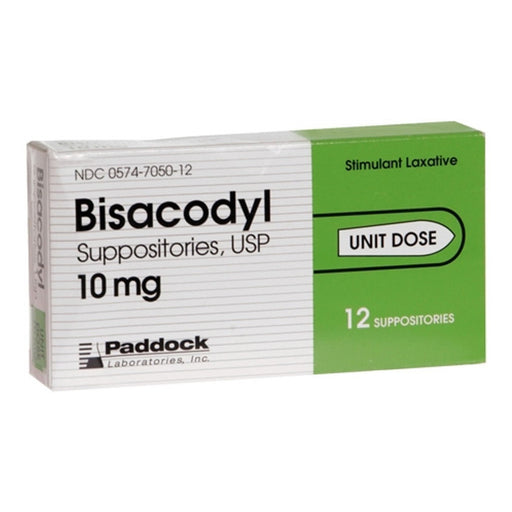 Paddock Laboratories Paddock Laboratories Bisacodyl Suppositories Usp 10 Mg Medicine Cabinets Light Gray