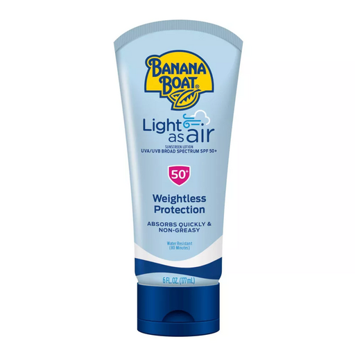 Banana Boat Banana Boat Light As Air Broad Spectrum Sunscreen Lotion SPF 50+, 6 OZ Sunscreen White Smoke