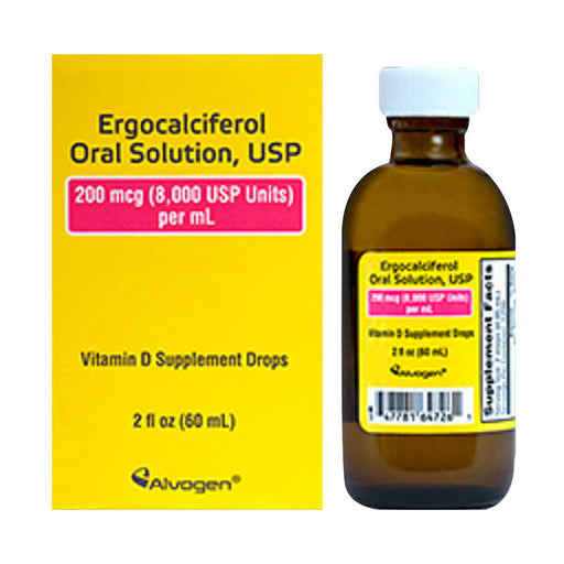 Alvogen Alvogen Ergocalciferol Oral Solution USP Vitamin D Supplement Drops, 2 Oz Vitamins & Supplements Gold