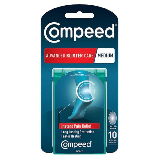 Compeed Compeed Medium Advanced Blister Care Active Gel Cushions Foot Care Black