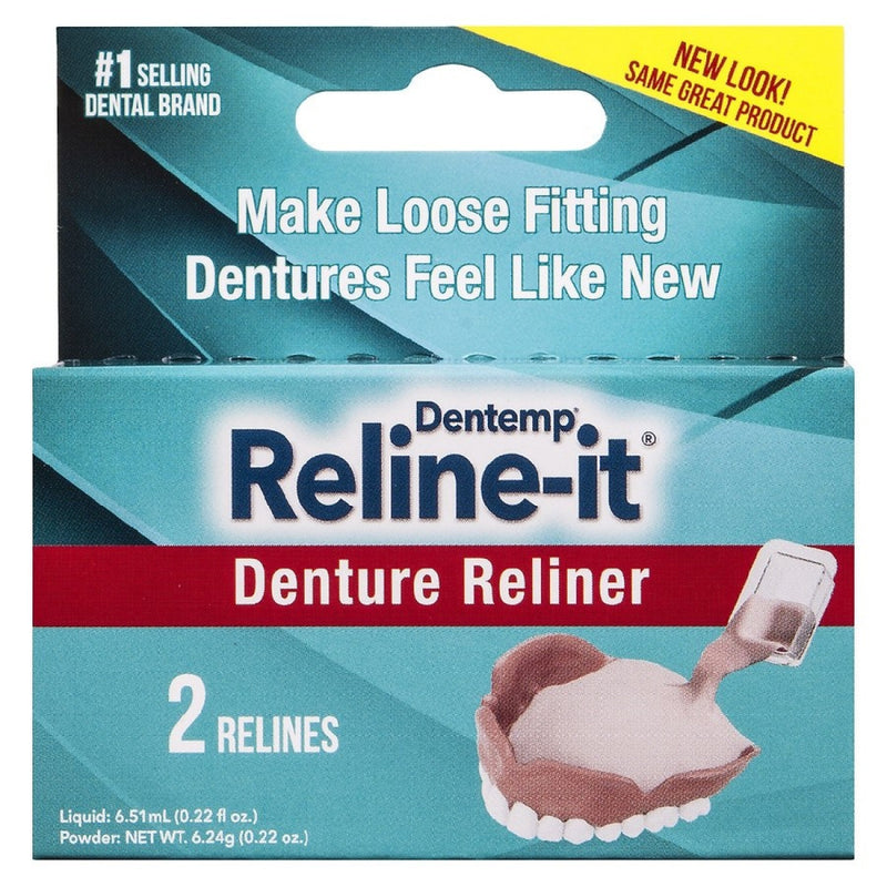 Dentemp Dentemp  Reline-It   Denture Reliner 2 Ea Box Dentures Cadet Blue