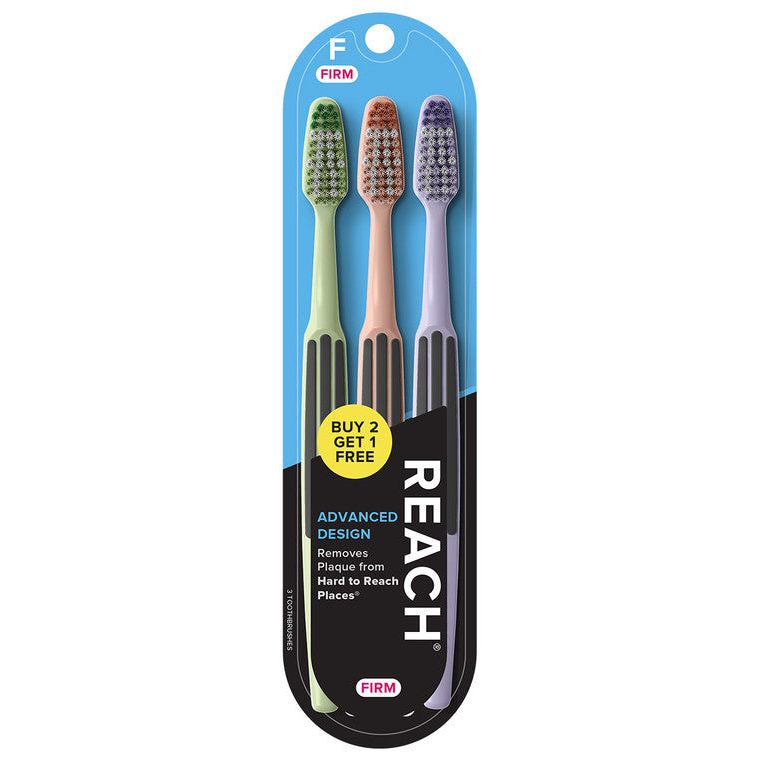 Reach Reach Advanced Design Plaque Defense Firm Value Pack Toothbrushes Dark Slate Gray