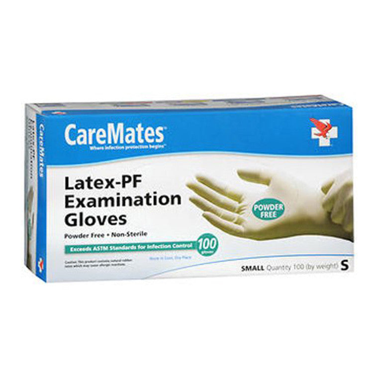 CareMates CareMates™ Latex Disposable Exam Gloves – Powder-Free, Small Gloves & Mittens White Smoke