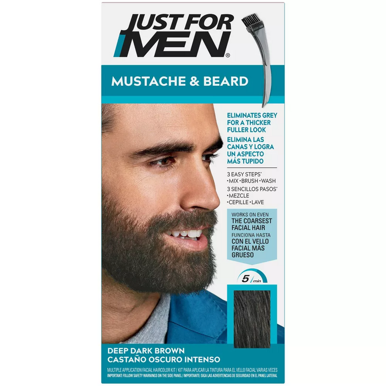 Just For Men Just For Men Mustache & Beard Brush-In Color, Deep Dark Brown M-46 Hair Color White Smoke