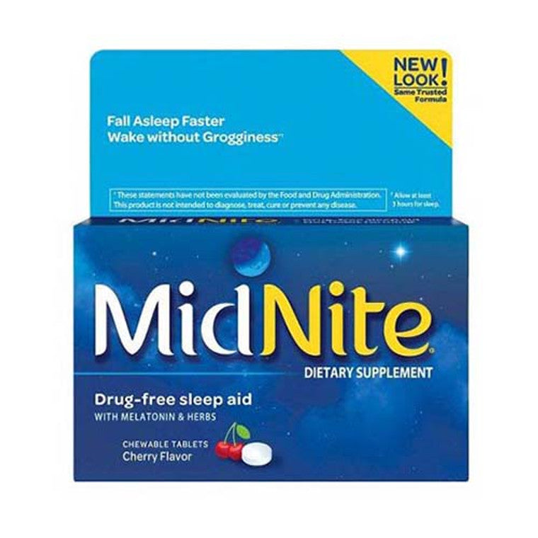 MidNite Sleep Aid MidNite Sleep Aid Dietary Supplement Cherry Flavor - 10 Chewable Medicine Cabinets Dark Turquoise