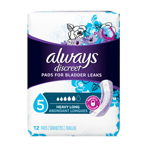 Always Discreet Always Discreet Maximum Absorbency Long Length Incontinence Pads Personal Care White Smoke
