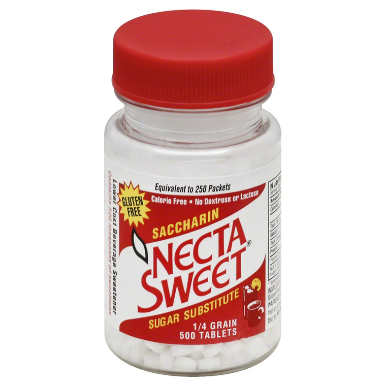 Necta Sweet Necta Sweet Sugar Substitute, Saccharin, 1/4 Grain, Tablets Sugar & Sweeteners Light Gray