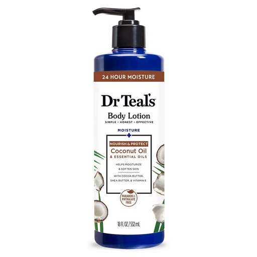 Dr Teal's Dr Teal's Moisture + Nourishing Coconut Oil Body Lotion 18 Fl Oz Lotion & Moisturizer White Smoke